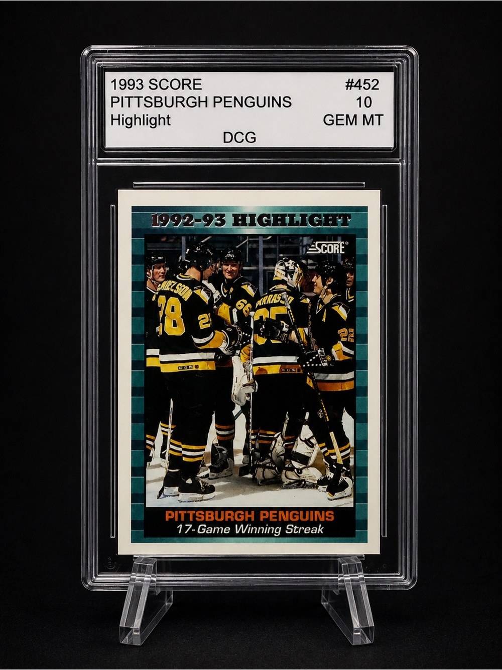 1993 Score Pittsburgh Penguins Highlight Trading Card - Black & Yellow